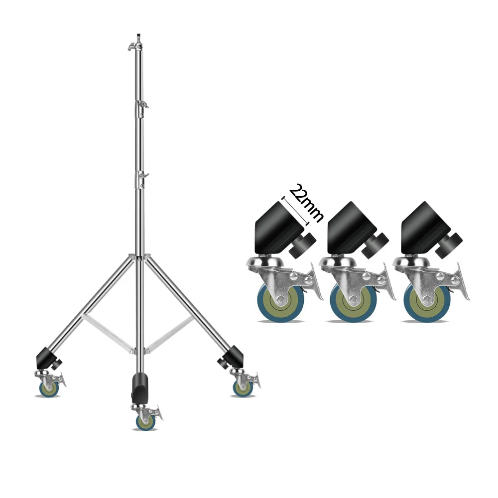 3x C-Stand Zwenkwielen 25mm – Vergrendelbare Wielen voor Lichtstatief en Magic Arm – Fotografie Accessoires