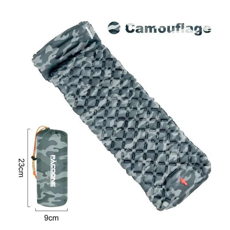 Opblaasbaar Ultralicht Slaapmatje met Ingebouwd Kussen en Pomp – Comfortabel Outdoor Slaapsysteem
