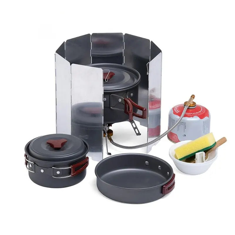 Ultralicht Opvouwbaar Windscherm 10‑Platen – Compact & Sterk Voor Camping & Outdoor Koken