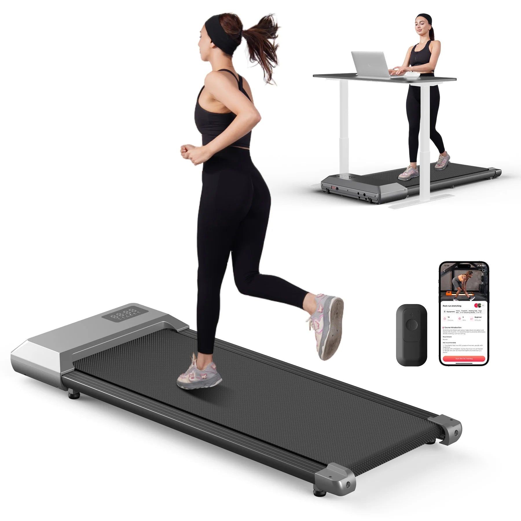 2-in-1 Loopband voor Thuis – Opvouwbare Walking Pad met 2.5 PK Motor en LCD Display