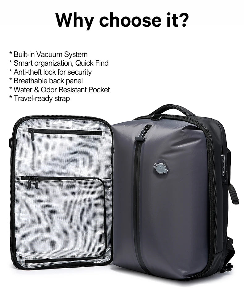 Grote Anti‑Diefstal Reisklare Rugzak 55 L – Waterdichte School & Cabin Tas Voor 16″ Laptop