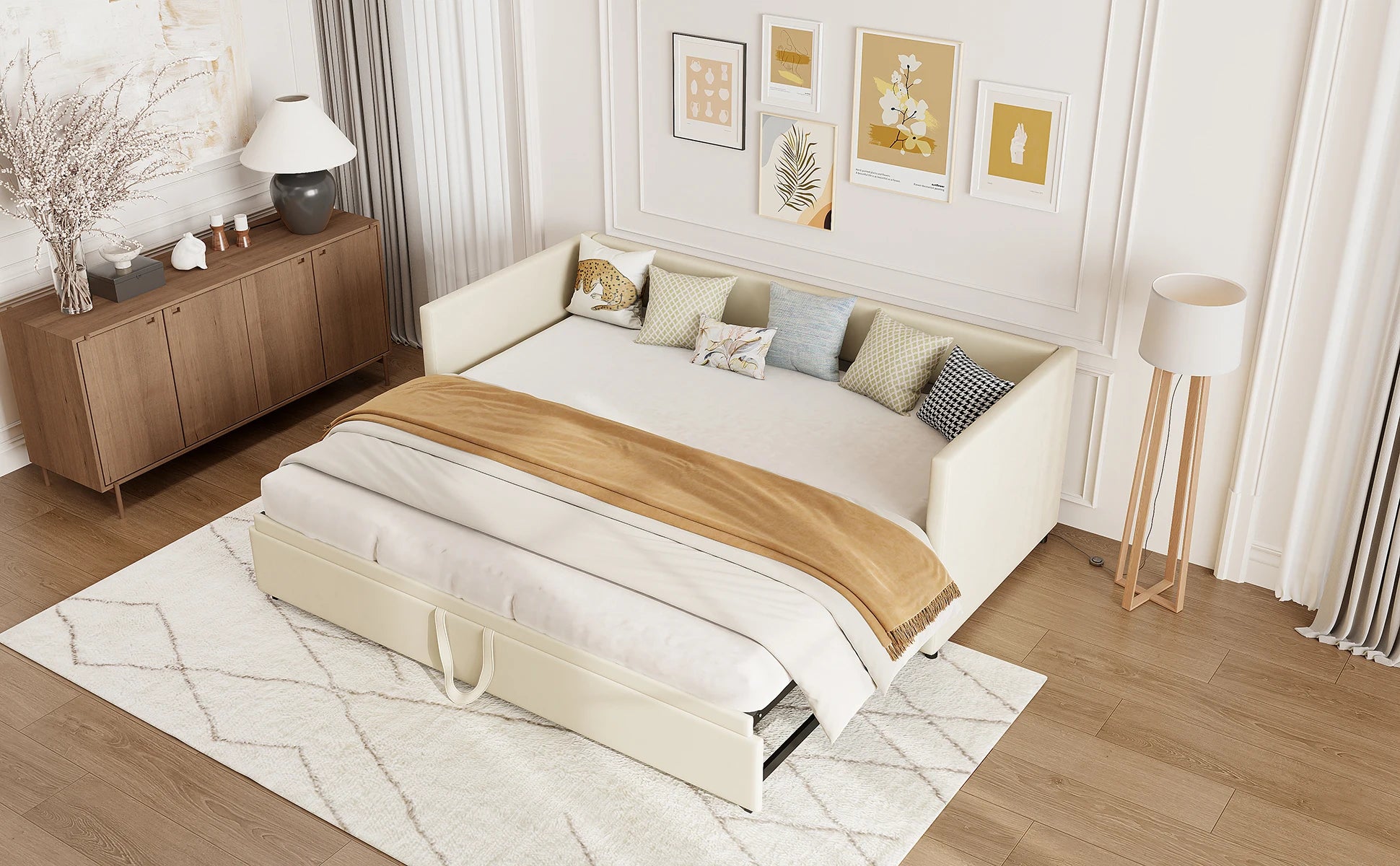 Fluwelen 2‑in‑1 Slaapbank 90×200 cm – Multifunctionele Bank & Bed