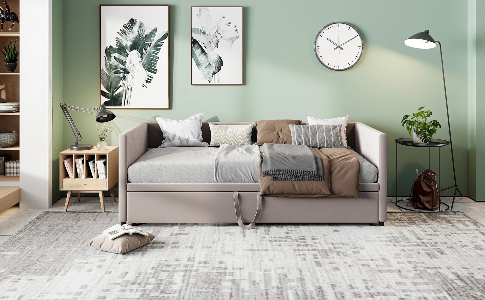 Fluwelen 2‑in‑1 Slaapbank 90×200 cm – Multifunctionele Bank & Bed