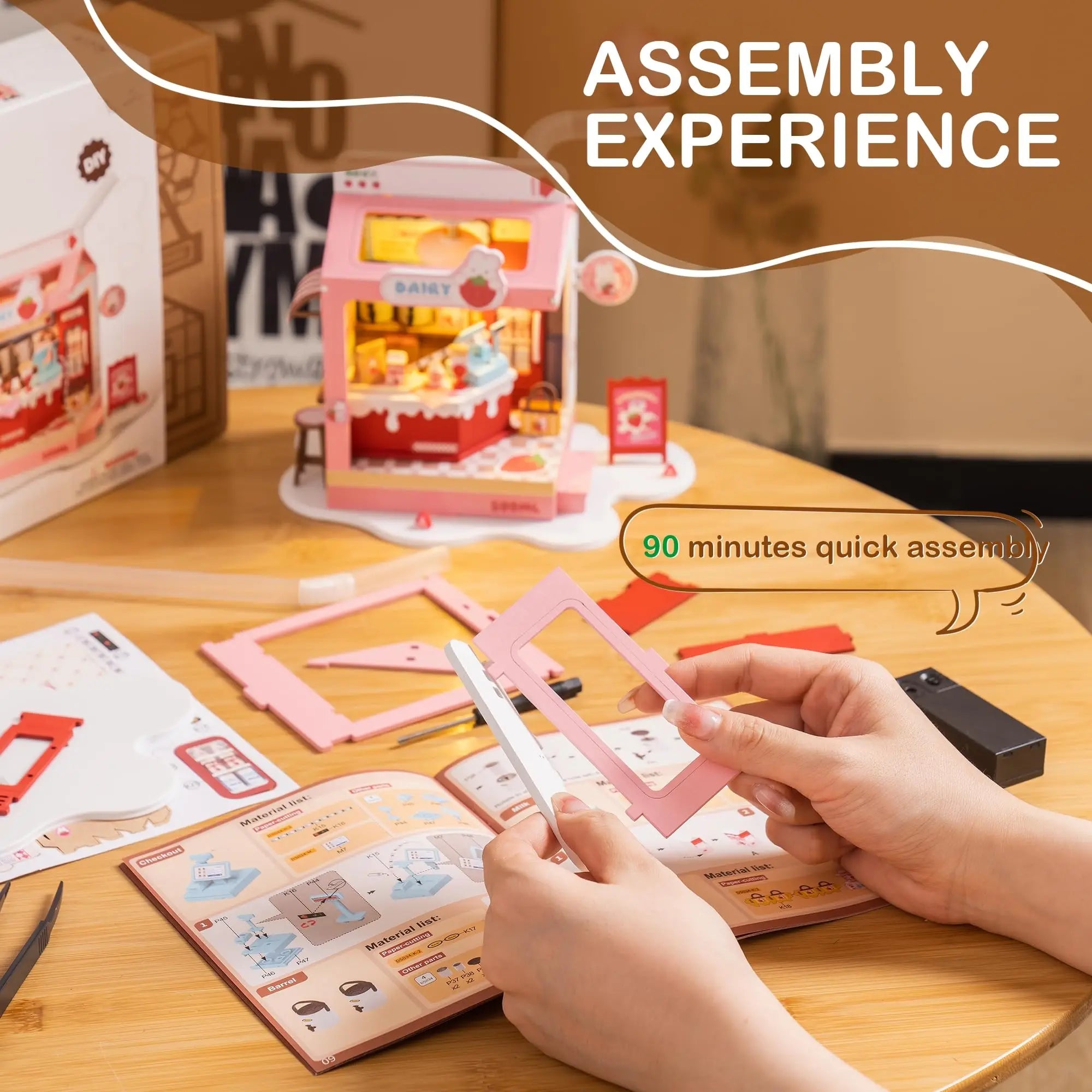 DIY Miniatuur Huis Kit – Food Box Creatief Bouwpakket voor Kinderen en Hobbyisten – Houten Miniatuur Poppenhuis 1:24