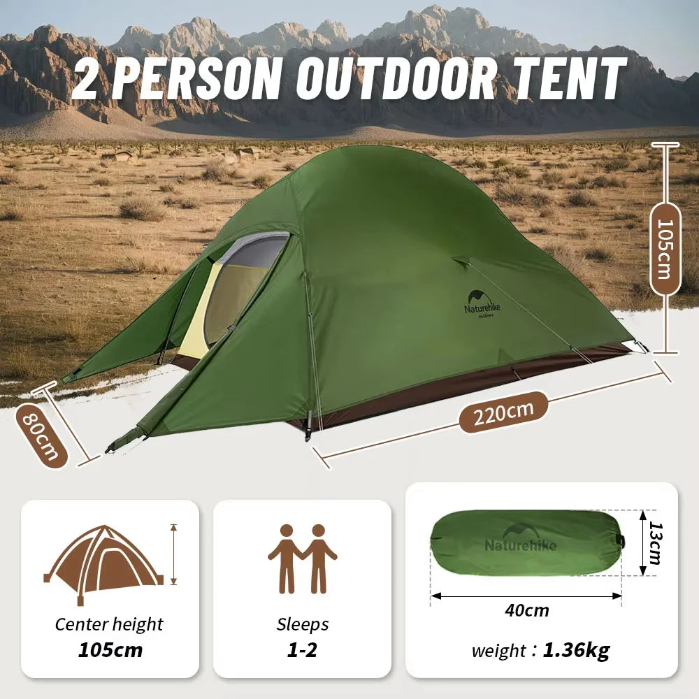 Ultralichte 1-Persoons Fietstent – Waterdichte Trekkingtent voor Backpacken en Kamperen