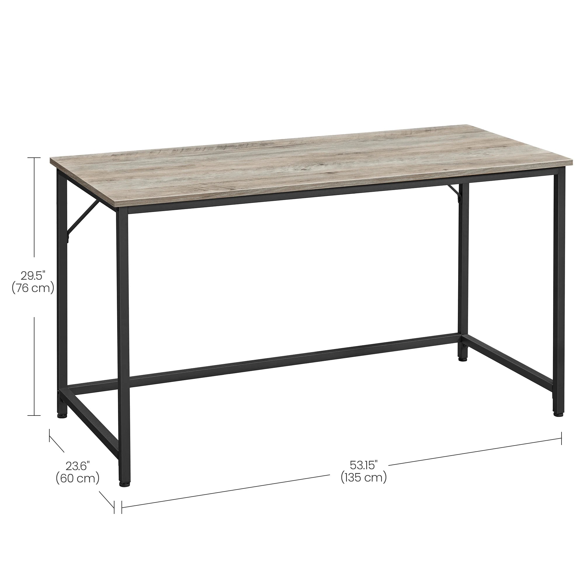 Compact industrieel bureau 140x60 cm – stevig en stijlvol voor thuiswerk of kantoor
