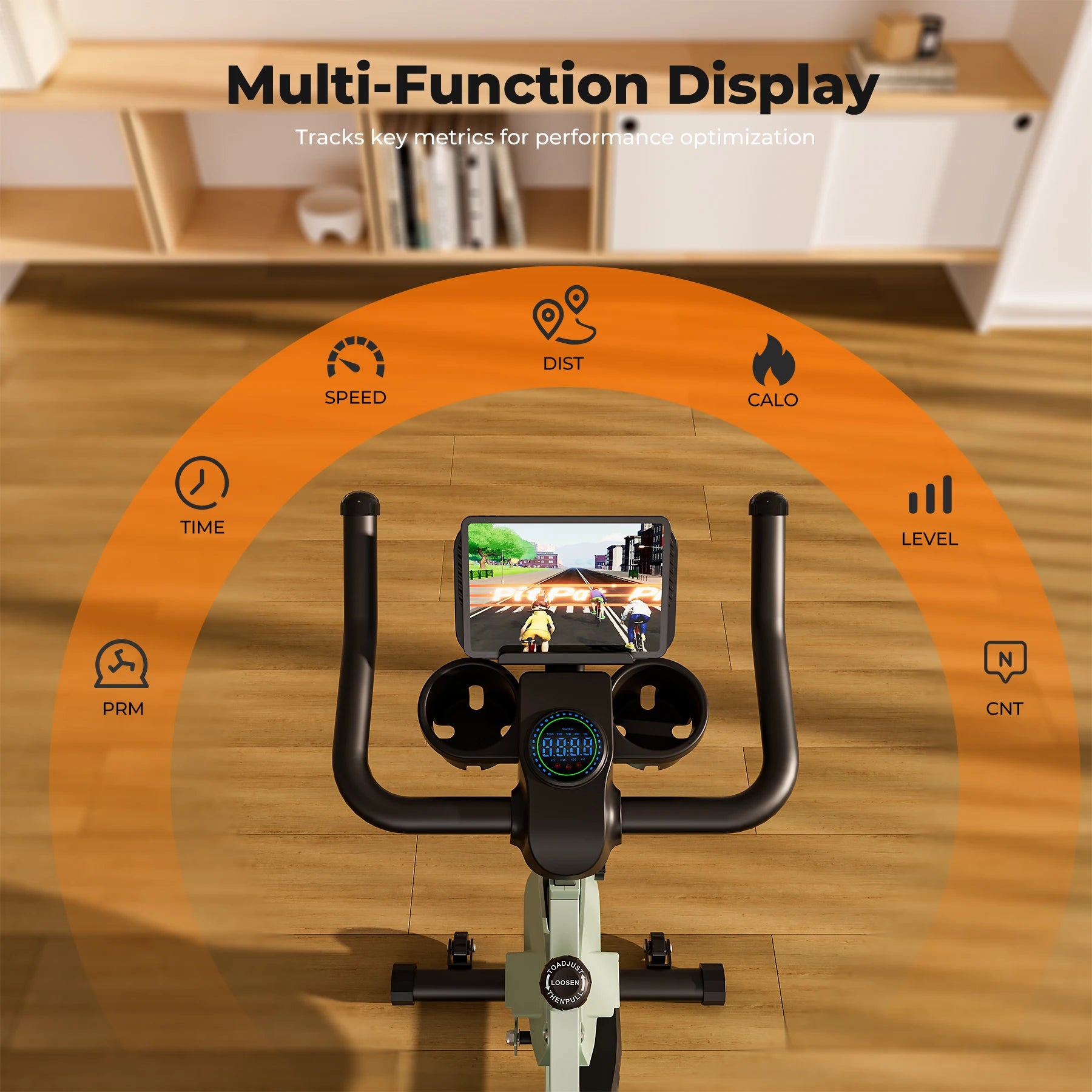 Magnetische Hometrainer met Tablethouder – Stille Indoor Fiets voor Thuis