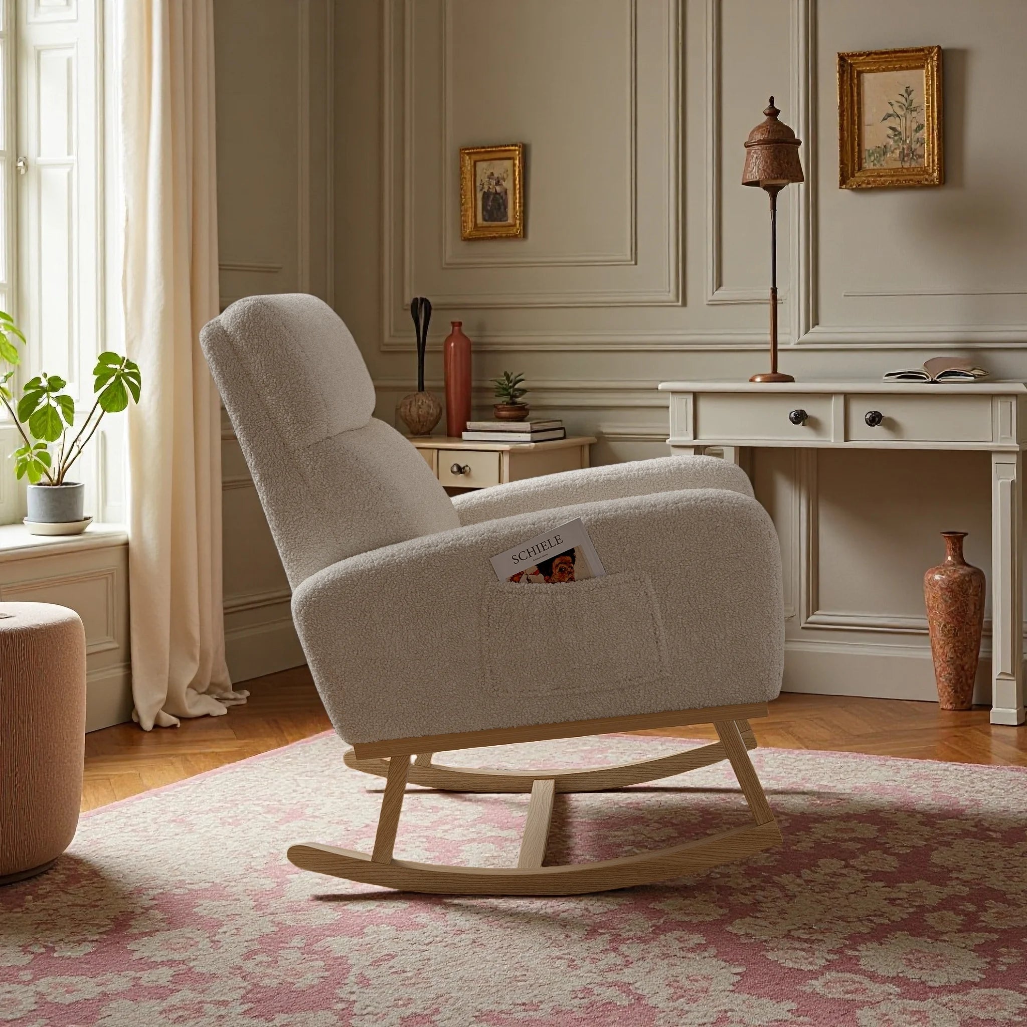 Fluwelen ergonomische schommelstoel – Luxe relaxstoel met comfortabele bekleding en stevig frame