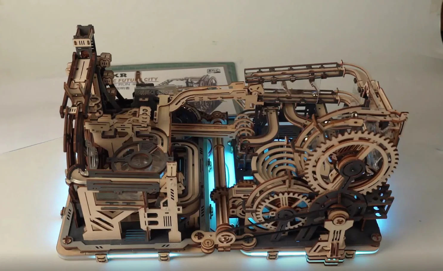 Elektrische 3D Knikkerbaan met Licht – Houten Bouwpuzzel voor Kinderen en Jongeren – Educatief Speelgoed Creatief & Technisch