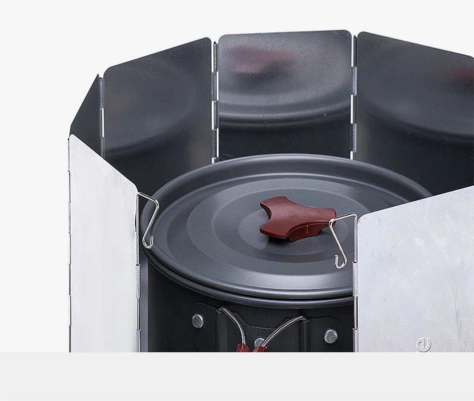 Ultralicht Opvouwbaar Windscherm 10‑Platen – Compact & Sterk Voor Camping & Outdoor Koken