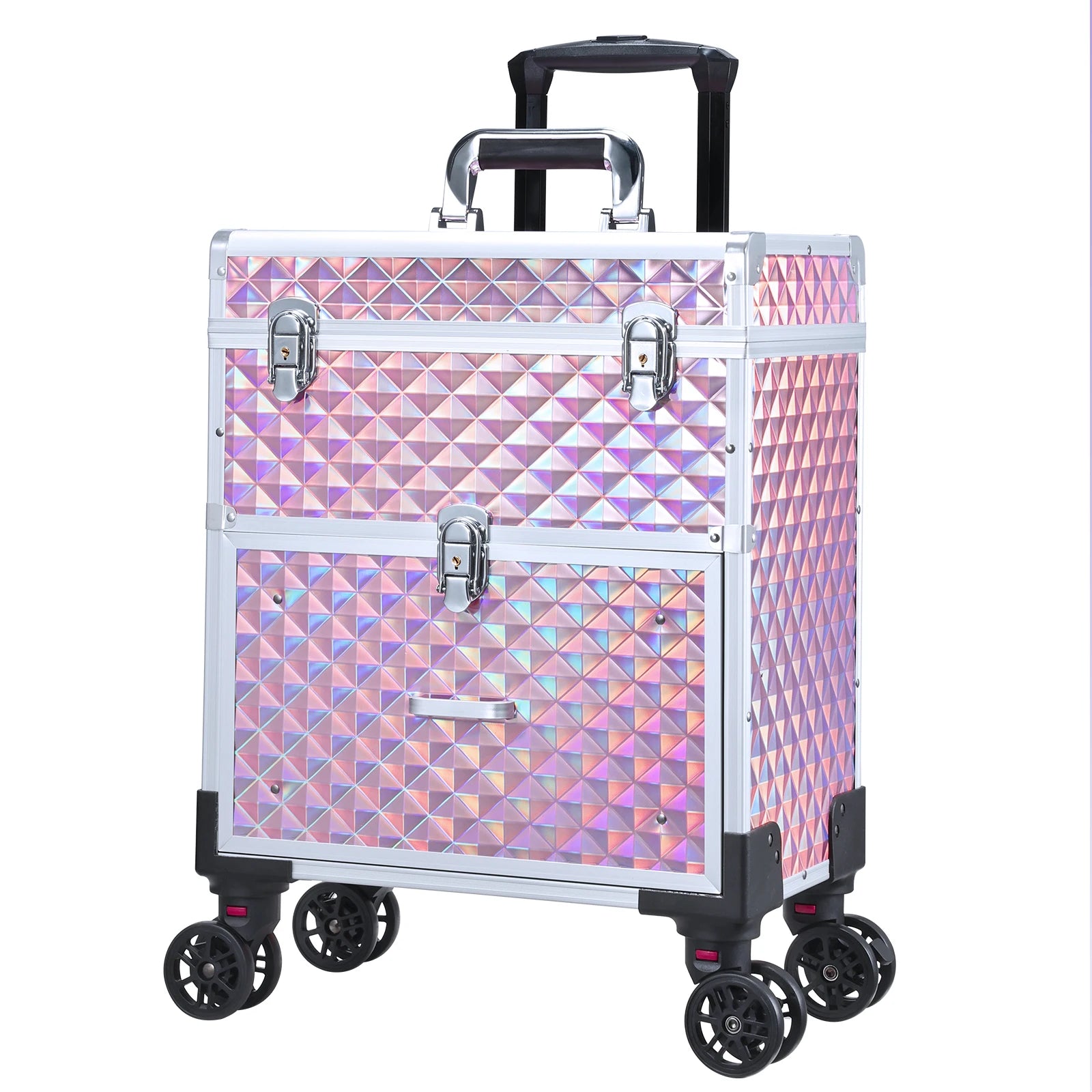 Professionele Rollende Make-up Koffer met Lade – Cosmetica Organizer Trolley voor Make-up Artisten
