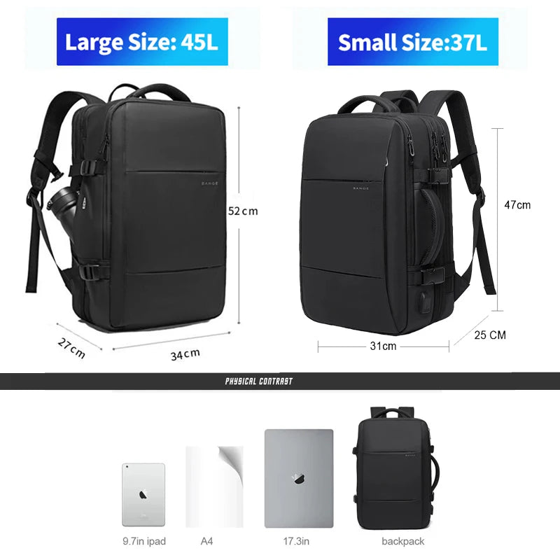 Grote Waterdichte Uitbreidbare Rugzak – 17,3″ Laptop, Grote Capaciteit Voor Reizen, Hiking & Zakelijk