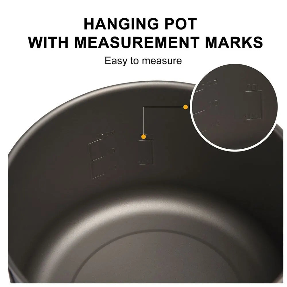 Titanium Outdoor Camping Kookset – Lichtgewicht Titanium Servies Met Kookpot en Koekenpan