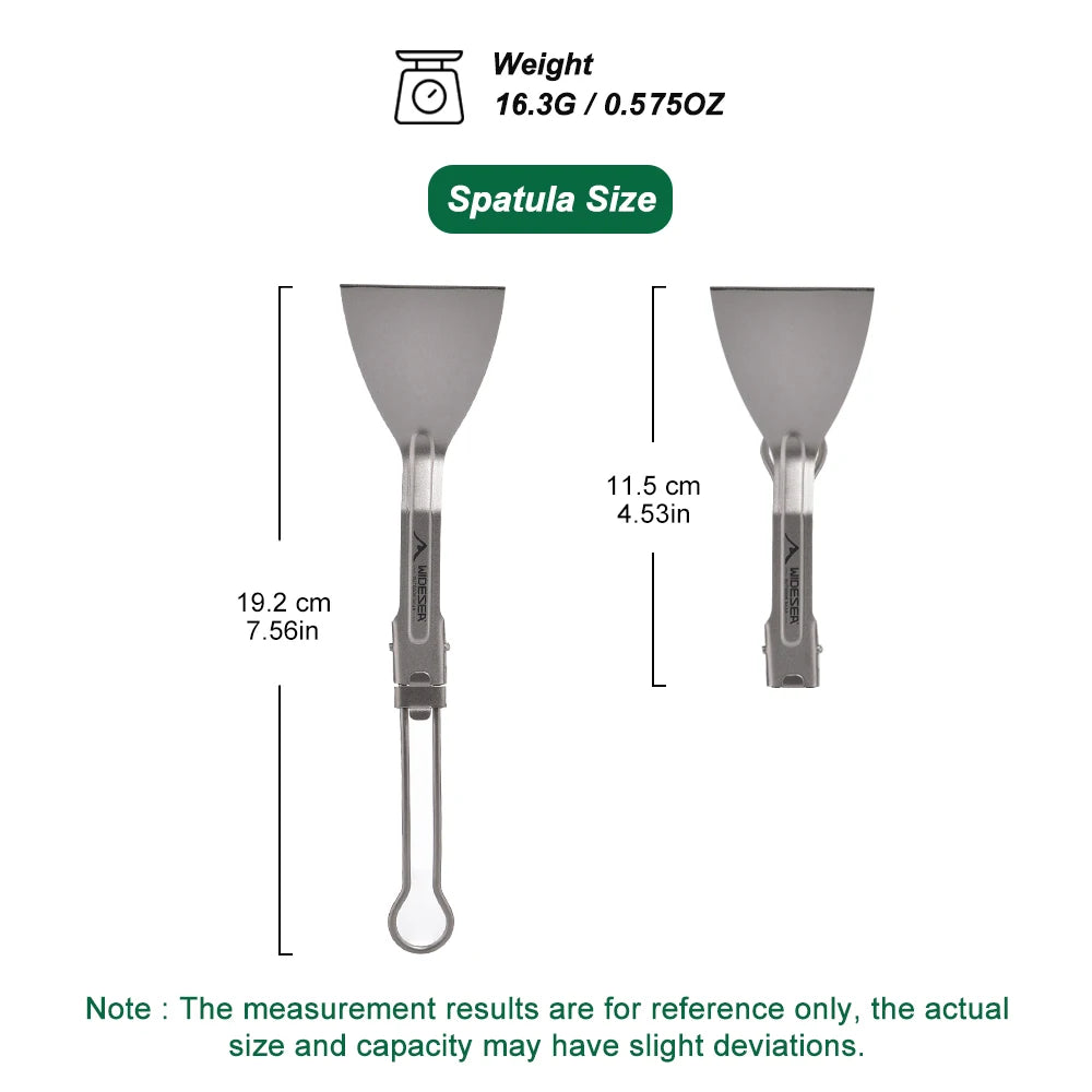 Titanium Opvouwbare Camping Keukenspatel – Lichtgewicht Outdoor Spatel Voor Picknick & Kamperen