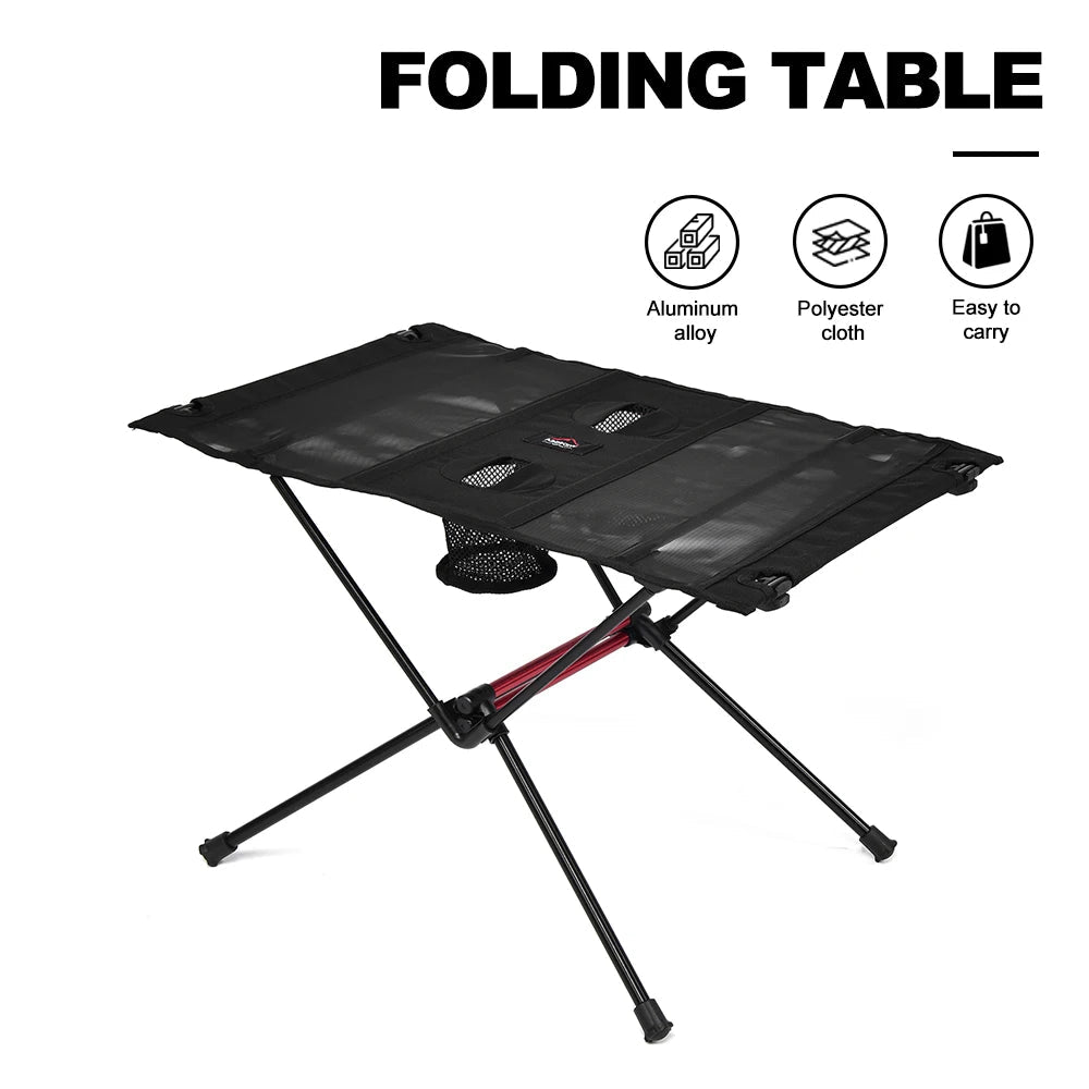Lichtgewicht Opvouwbare Campingtafel met Bekerhouders – Compacte Outdoor Tafel Voor Kamperen & Picknicken