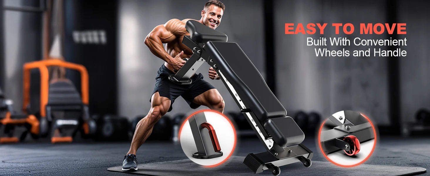 Opvouwbare Verstelbare Fitnessbank – Multifunctionele Weight Bench voor Full Body Training
