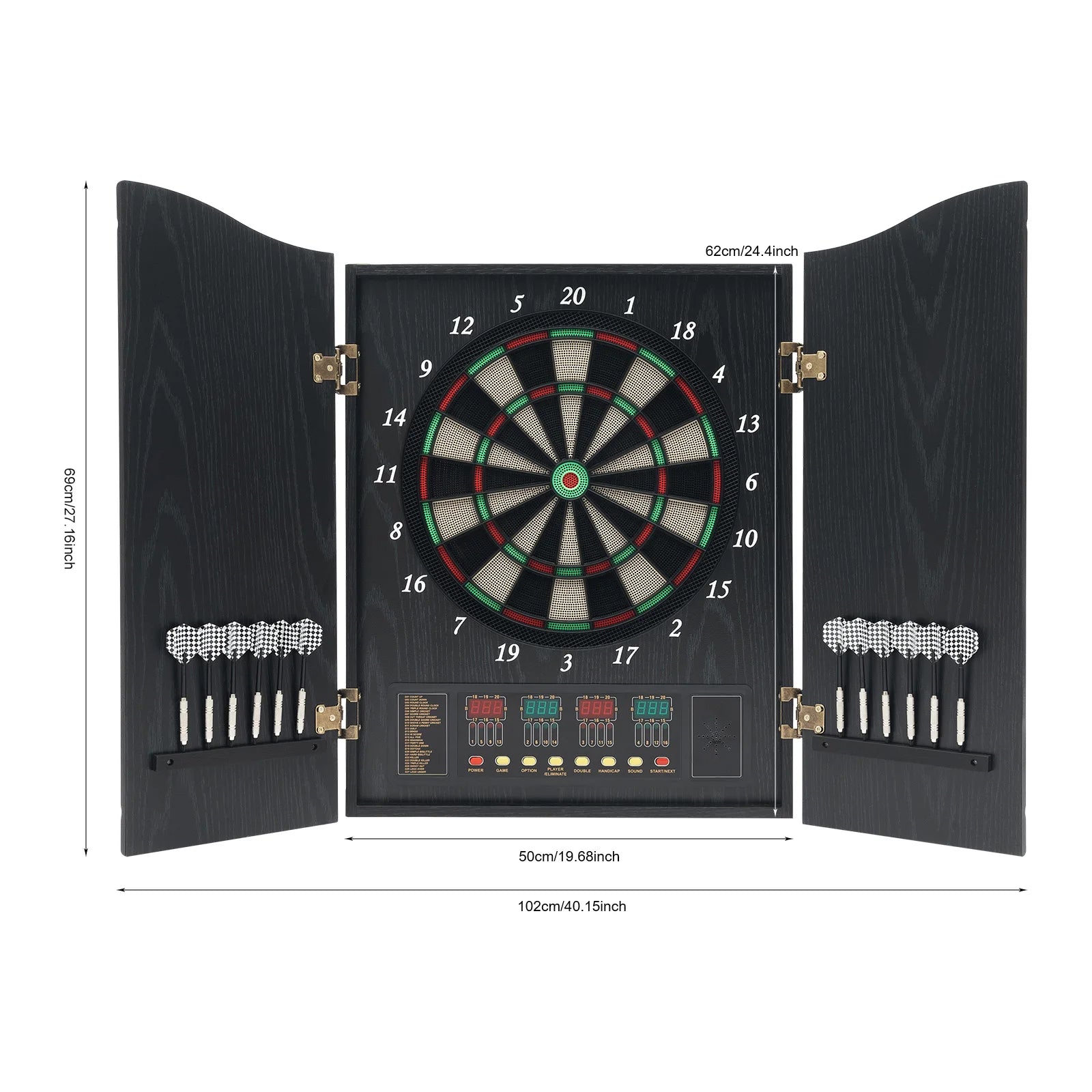 Elektronisch Dartbord met Cabinet – Automatische Score LED Darts Bord Set voor Thuis en Indoor Spellen