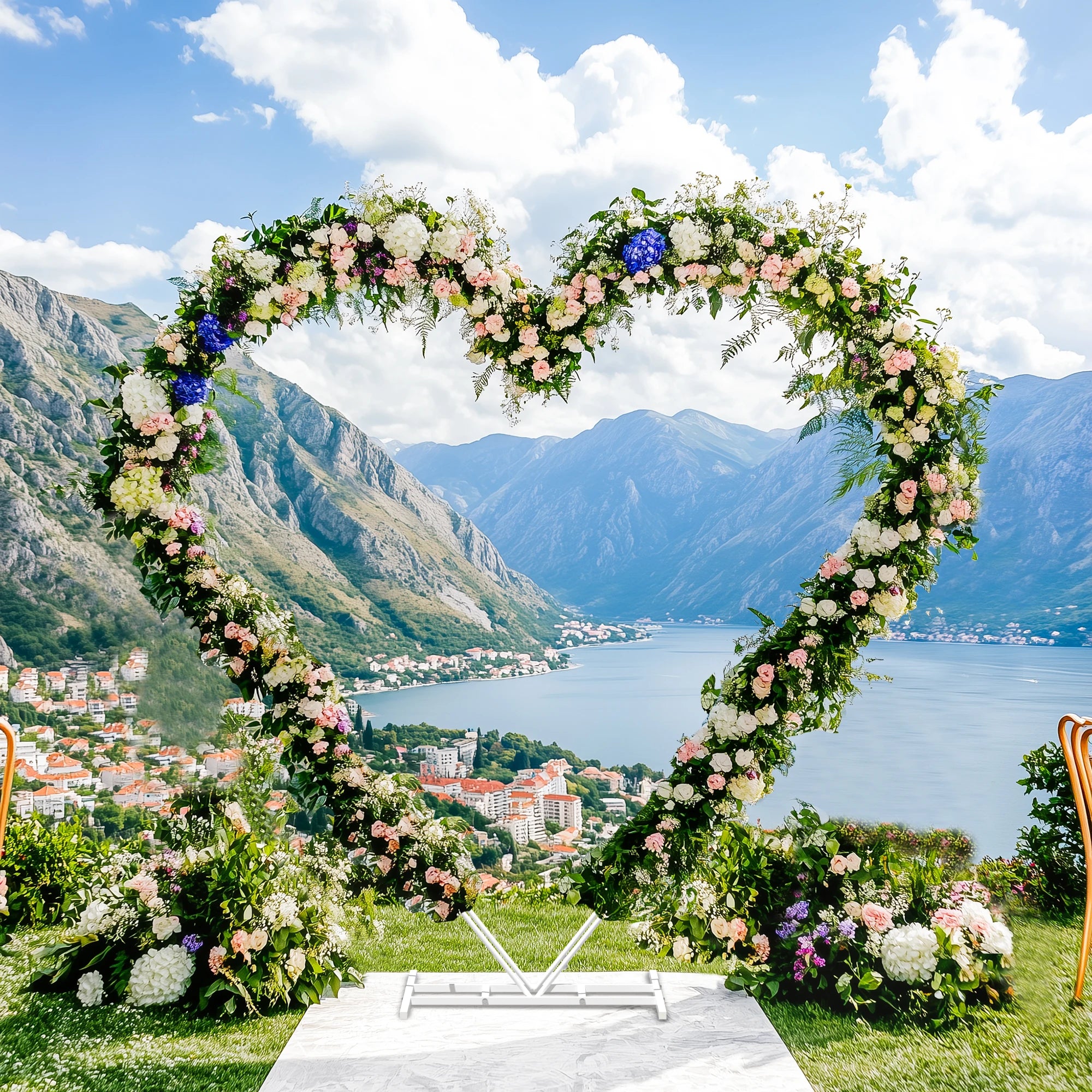 H1 Hartvormige Metalen Bruiloft Boogstandaard – Decoratieve Achtergrond voor Ceremonies