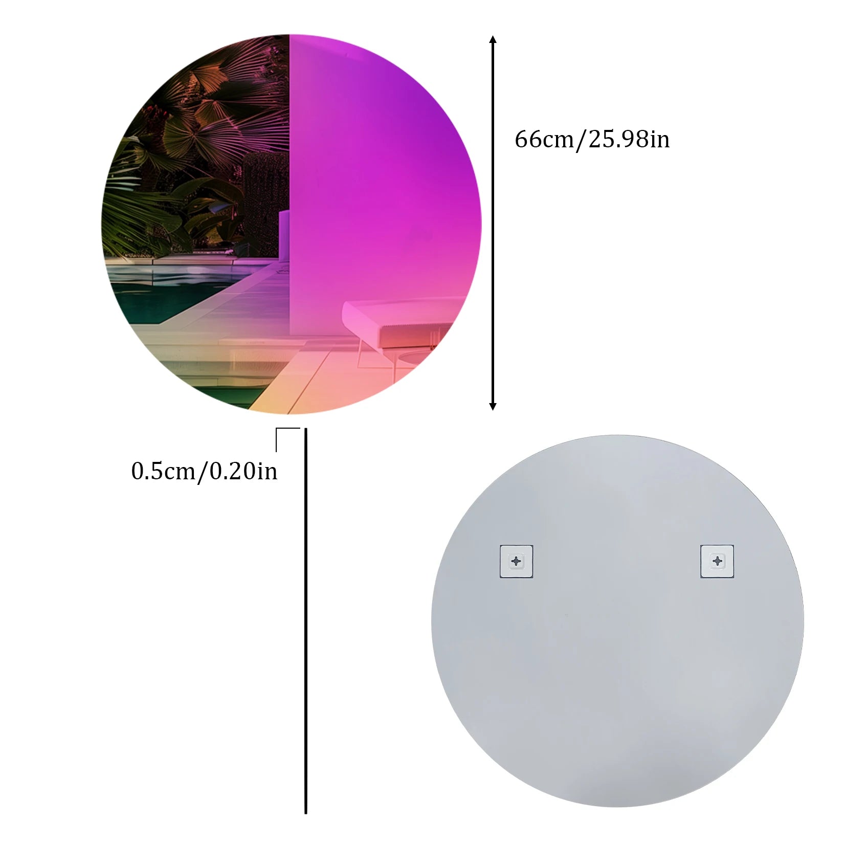 Iriserende Ronde Wandspiegel Regenboog Glas – Moderne Decoratieve Spiegel