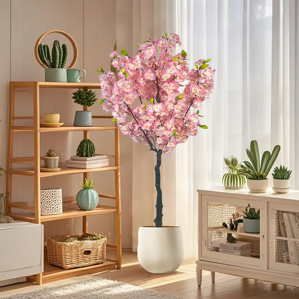 Kunstmatige Kersenbloesemboom 150 cm in Pot – Realistische Sakura Kunstboom voor Binnen, Woonkamer & Kantoor Decoratie