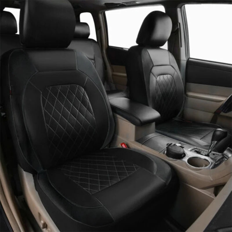 9-Delige Waterdichte Autostoelhoezen Set van PU Leer – Universele Antislip Auto Stoelbeschermers voor Auto, SUV & Bestelwagen