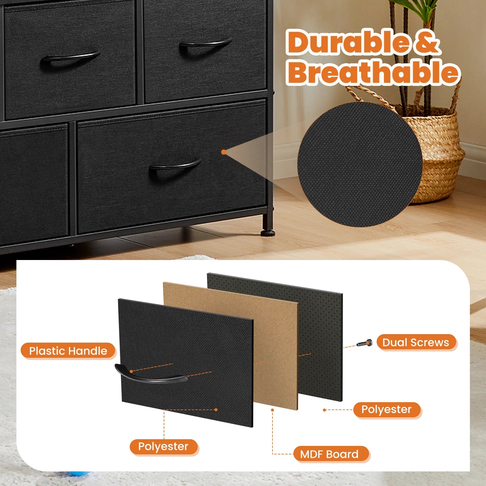 Ruime 5‑lade Schoenenkast en TV‑Meubel – Multifunctionele Opbergkast voor Woonkamer & Hal – Schoenenrek, Kleding & Accessoires Organizer