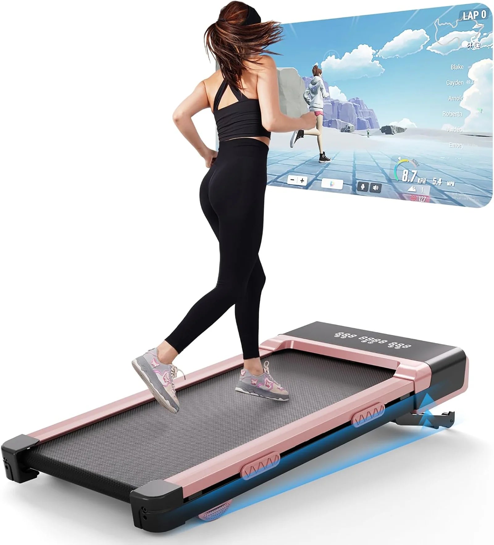 Opvouwbare Walking Pad met Helling 9% – Elektrische Loopband voor Thuis met App en LCD Scherm