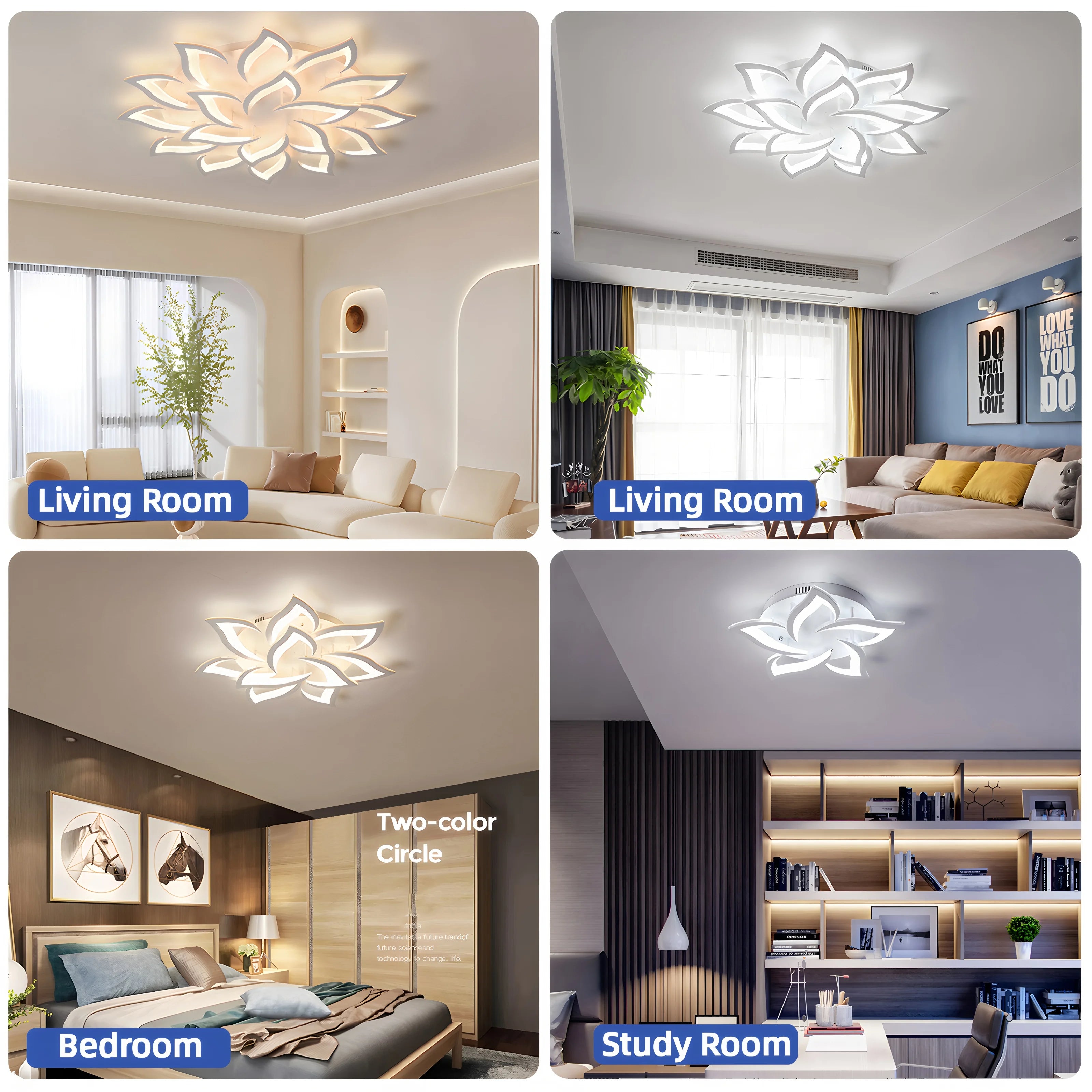 Nordische LED Plafondlamp Lotus – Dimbare Moderne Plafondverlichting met Bloem Design