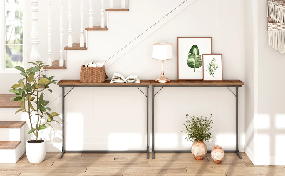 Console tafel ‑ smalle industriële sofa tafel voor woonkamer en entree