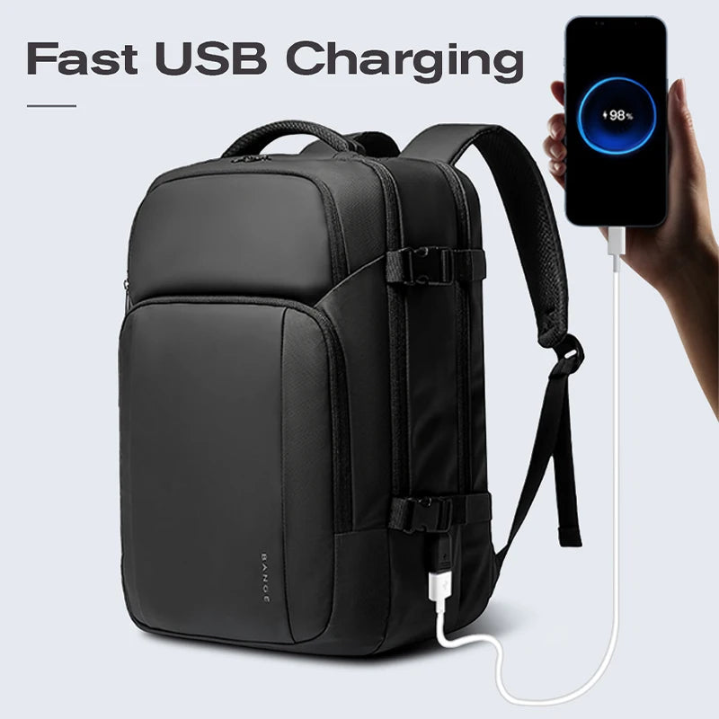 Grote Waterbestendige Laptop Rugzak 15,6" – USB Oplaadpoort & Zakelijke Oxford Rugtas