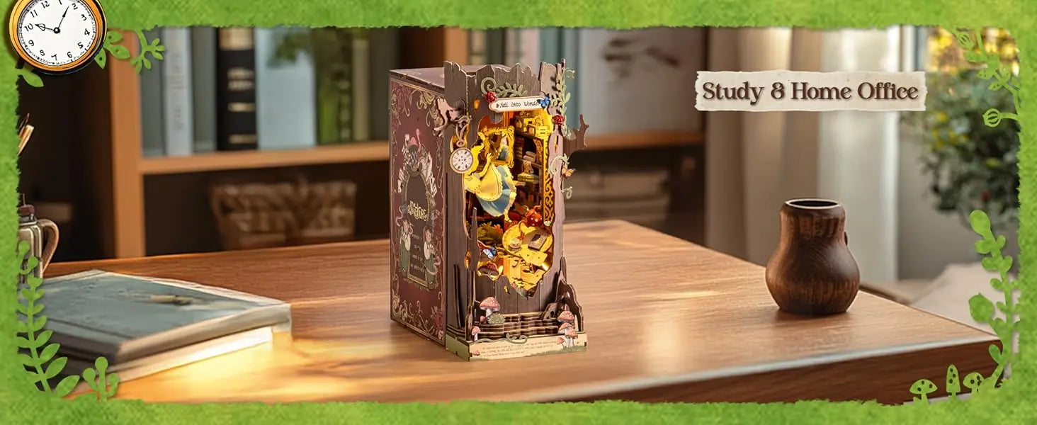 DIY Miniatuur Book Nook Kit – Houten Sprookjeshuis met LED Verlichting – Creatieve Puzzel voor Volwassenen en Kinderen