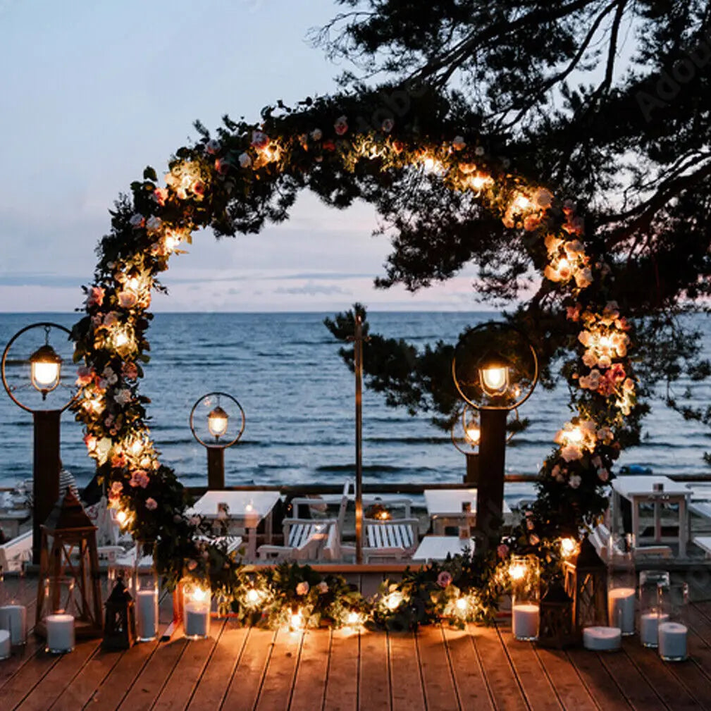 Ronde Bruiloftsboog Cirkel Frame – Metalen Backdrop Standaard voor Bruiloft, Ballonnen en Bloemen Decoratie