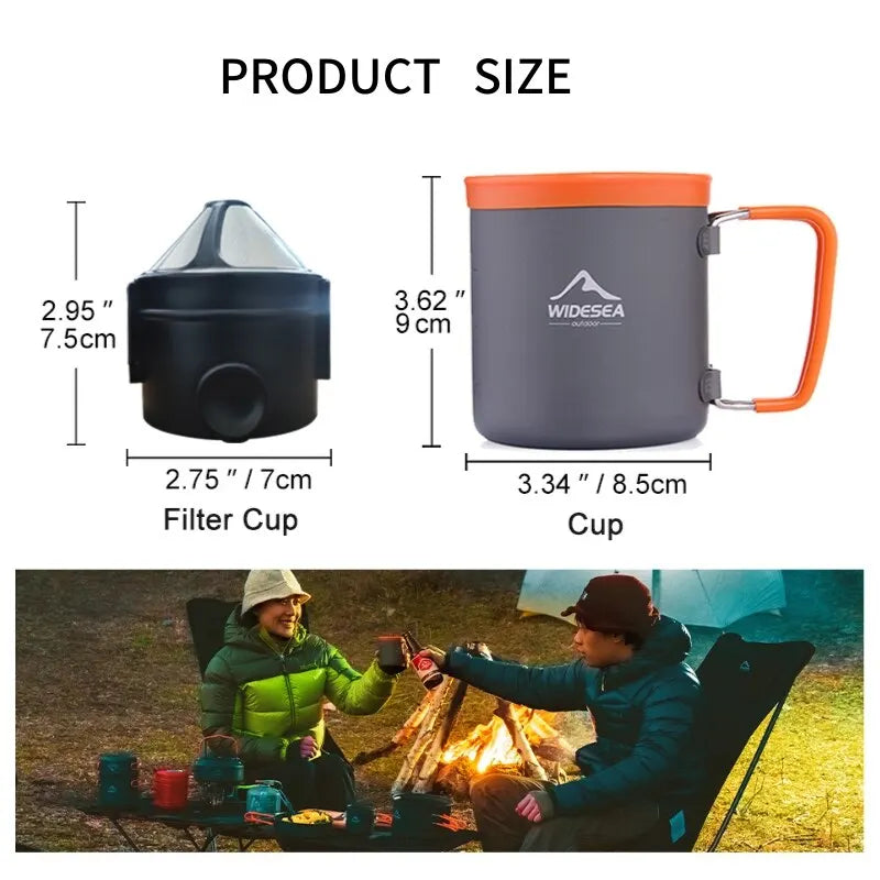 Draagbare Outdoor Camping Kookset Met Koffiefilter – RVS Picknick & Kampeer Servies