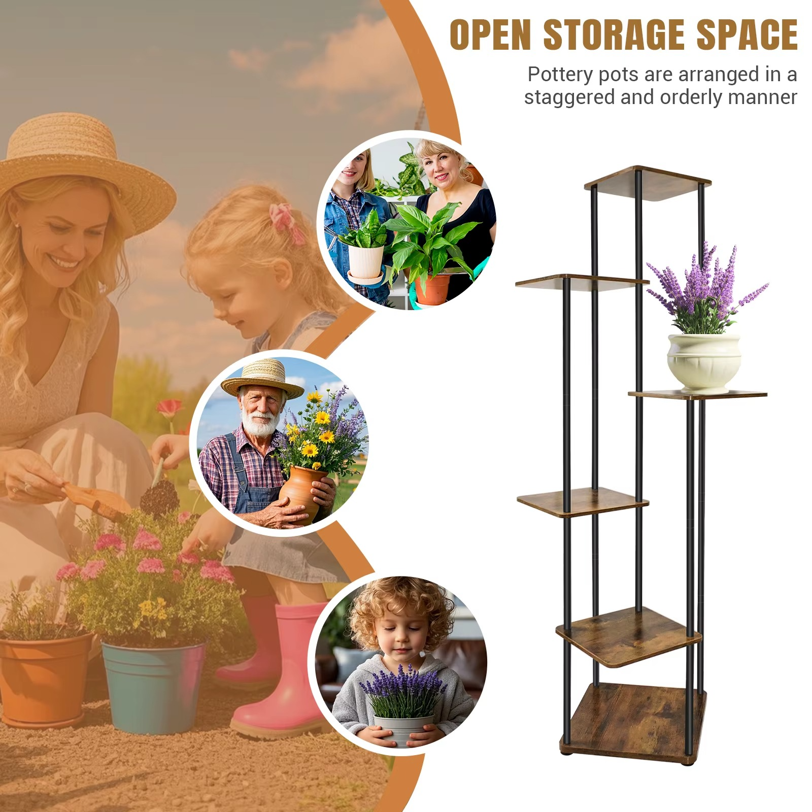 Metalen Plantenstandaard – Compacte Hoek Plantenrek voor Binnen & Buiten