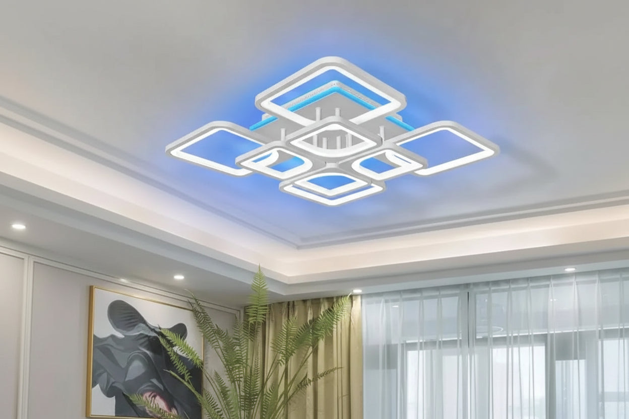 Slimme Vierkante LED Plafondlamp – Dimbare Minimalistische Plafondverlichting met Afstandsbediening & App