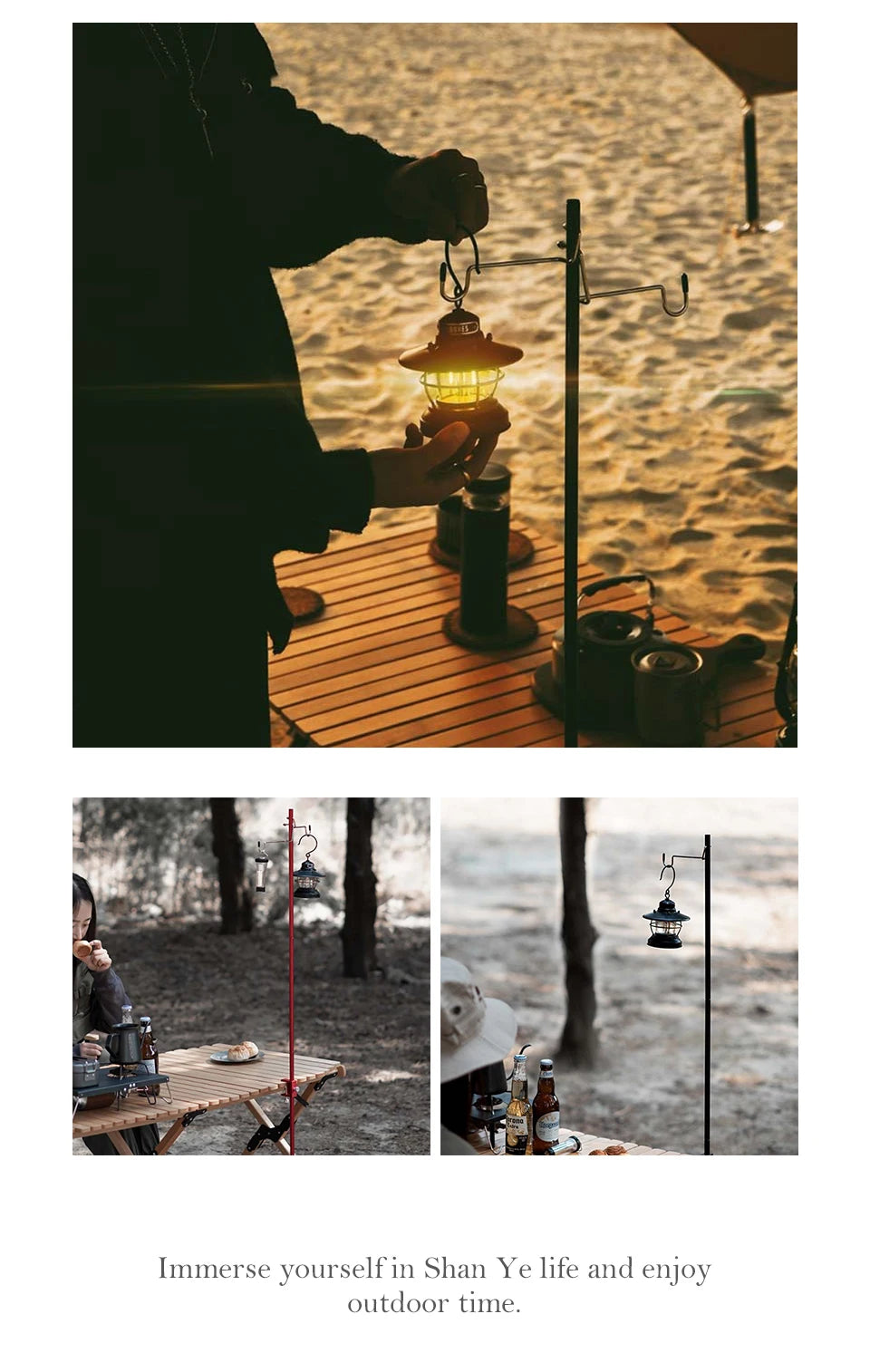 Camping Lantaarnstandaard Tafelmodel – Draagbare Lantaarn Houder voor Camping en Outdoor
