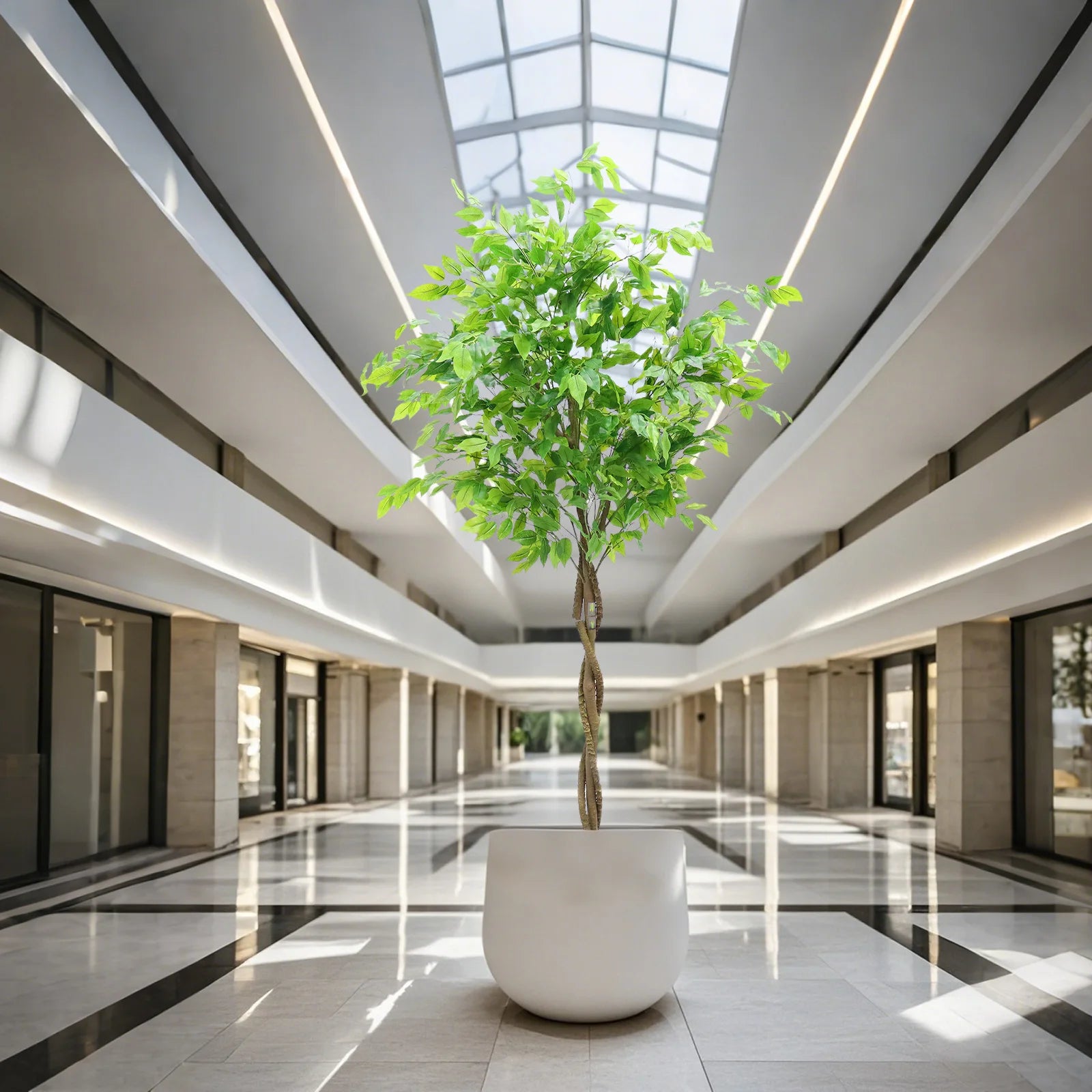 Kunstmatige Ficusboom 160–180 cm – Grote Nep Boom voor Binnen & Overdekt Buiten – Realistische Kunstplant Woonkamer & Kantoor