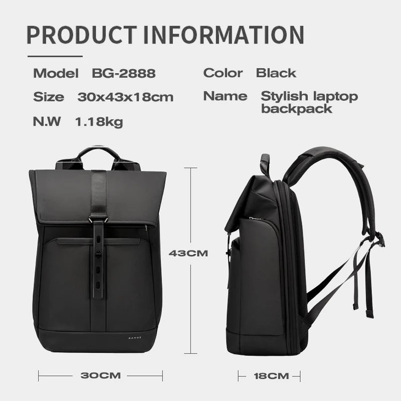 Anti‑diefstal Waterdichte Laptop Rugzak 15,6" – Unisex Business & School Backpack
