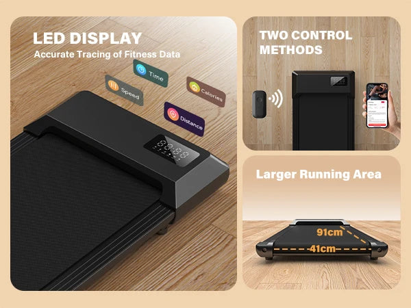 2-in-1 Loopband voor Thuis – Opvouwbare Walking Pad met 2.5 PK Motor en LCD Display