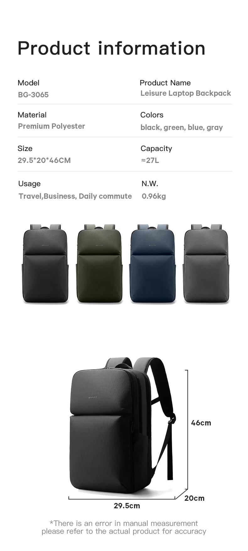 Draagbare Water‑ and Laptop‑rugzak – Grote 16 Inch Laptop Backpack – Waterbestendig & Functioneel