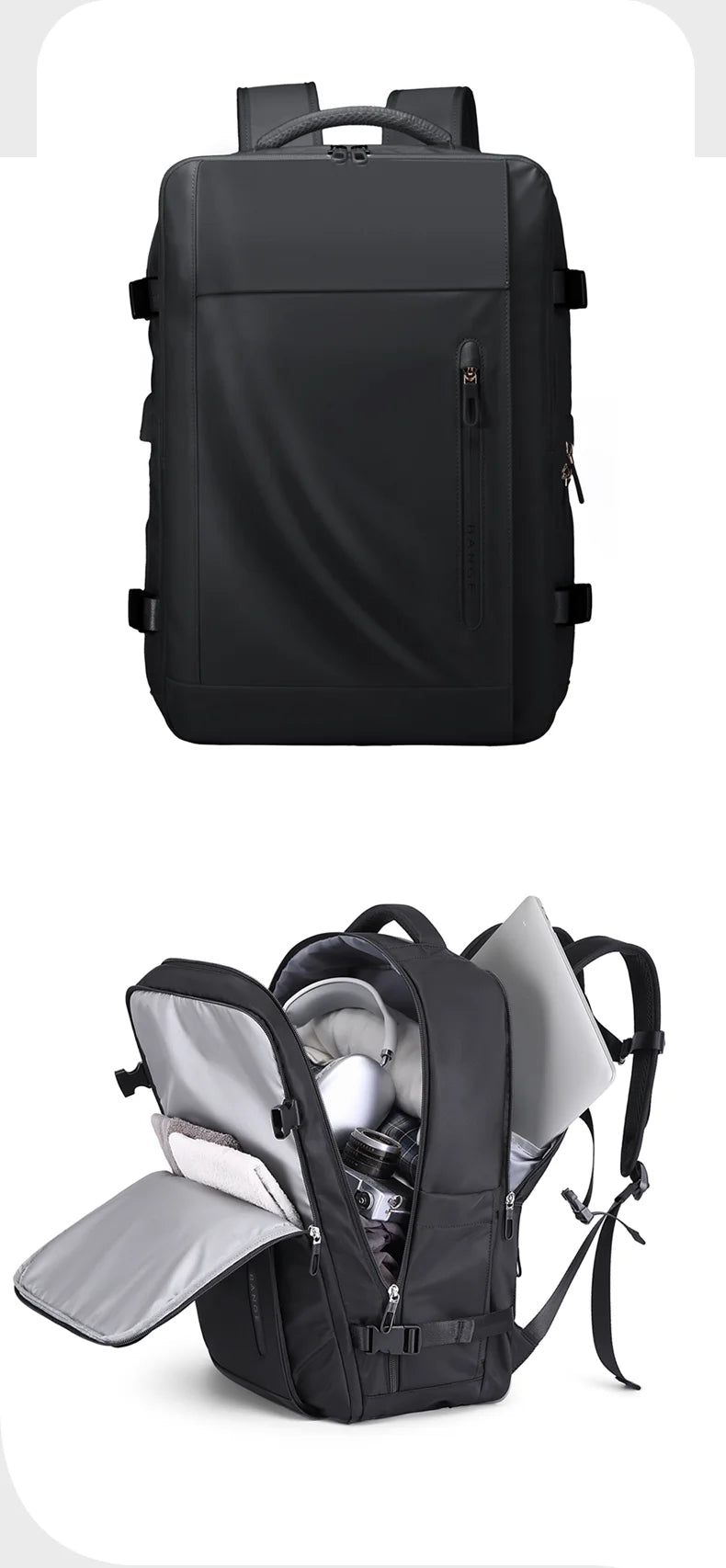 Grote Waterdichte Rugzak Voor 15.6" Laptop | USB‑Oplaadpoort & Nat‑Droog Vak | School, Werk & Reizen