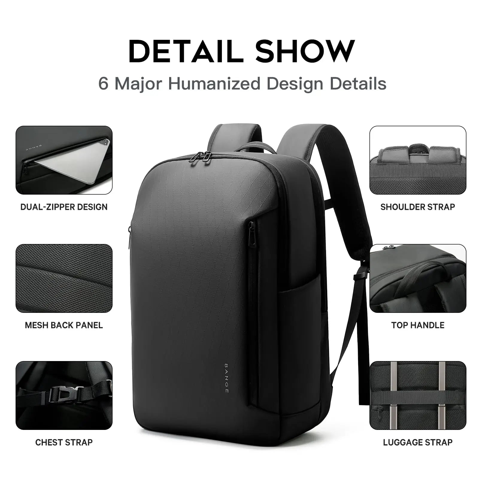 Casual Waterdichte Rugzak 15.6″ Laptop – Grote Capaciteit, Multi‑Pockets, Lichtgewicht – Perfect Voor Zaken, Reizen & Dagelijks Gebruik