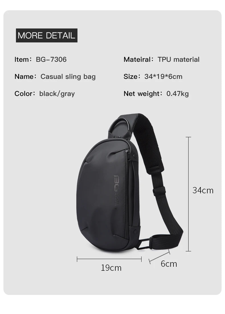 Anti‑Diefstal Crossbody Tas voor Heren – Waterdichte Sling Bag & Multifunctionele Schoudertas voor Reizen, Werk en Dagelijks Gebruik