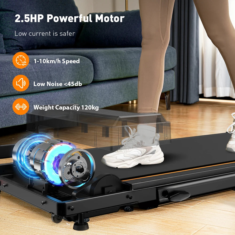 Loopband voor Thuis – 2-in-1 Inklapbare Walking Pad met 10 km/u en 2.5HP Motor