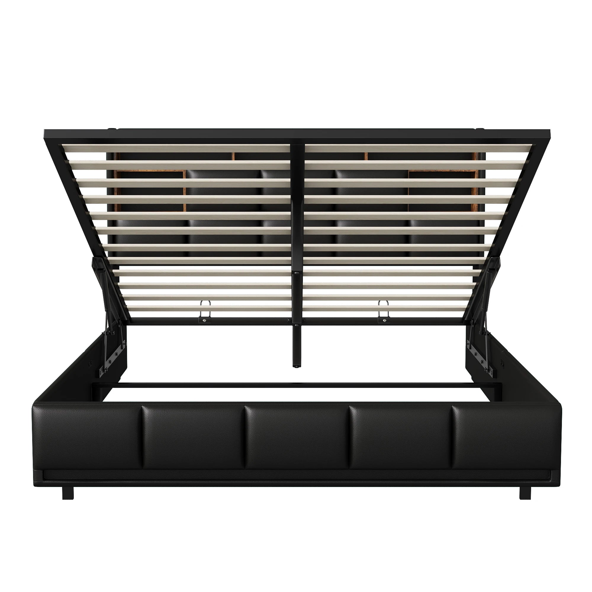 Gestoffeerd Tweepersoonsbed 140x200 cm met LED‑verlichting, USB‑Oplaadpoort en Hydraulische Opbergruimte