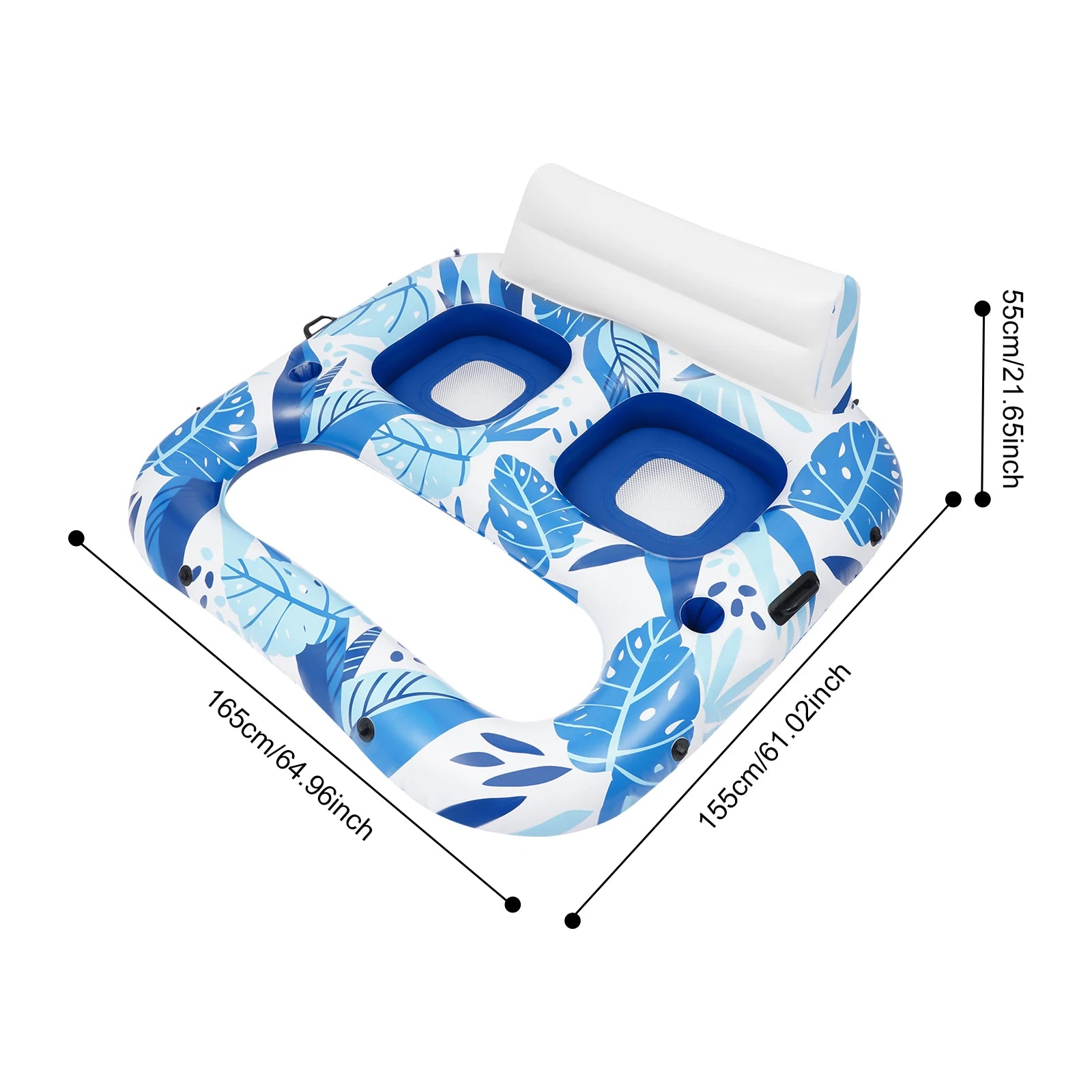 Opblaasbare 2-Persoons Waterligstoel – Drijvend Zwemmatras voor Zwembad en Zee – Loungebed PVC Zomer Accessoire