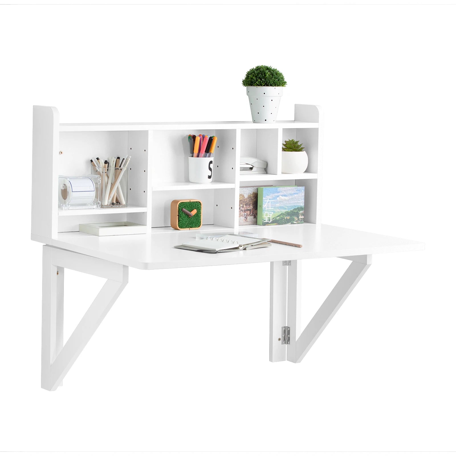 Wandklaptafel inklapbaar wit voor ruimtebesparing – 90×78×60 cm