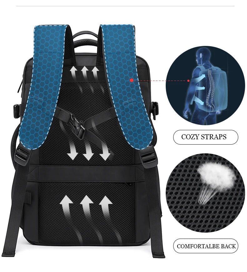 Waterdichte Rugzak Voor Laptop – Grote Capaciteit tot 17.3 inch – USB & Expandable – Zakelijk & School