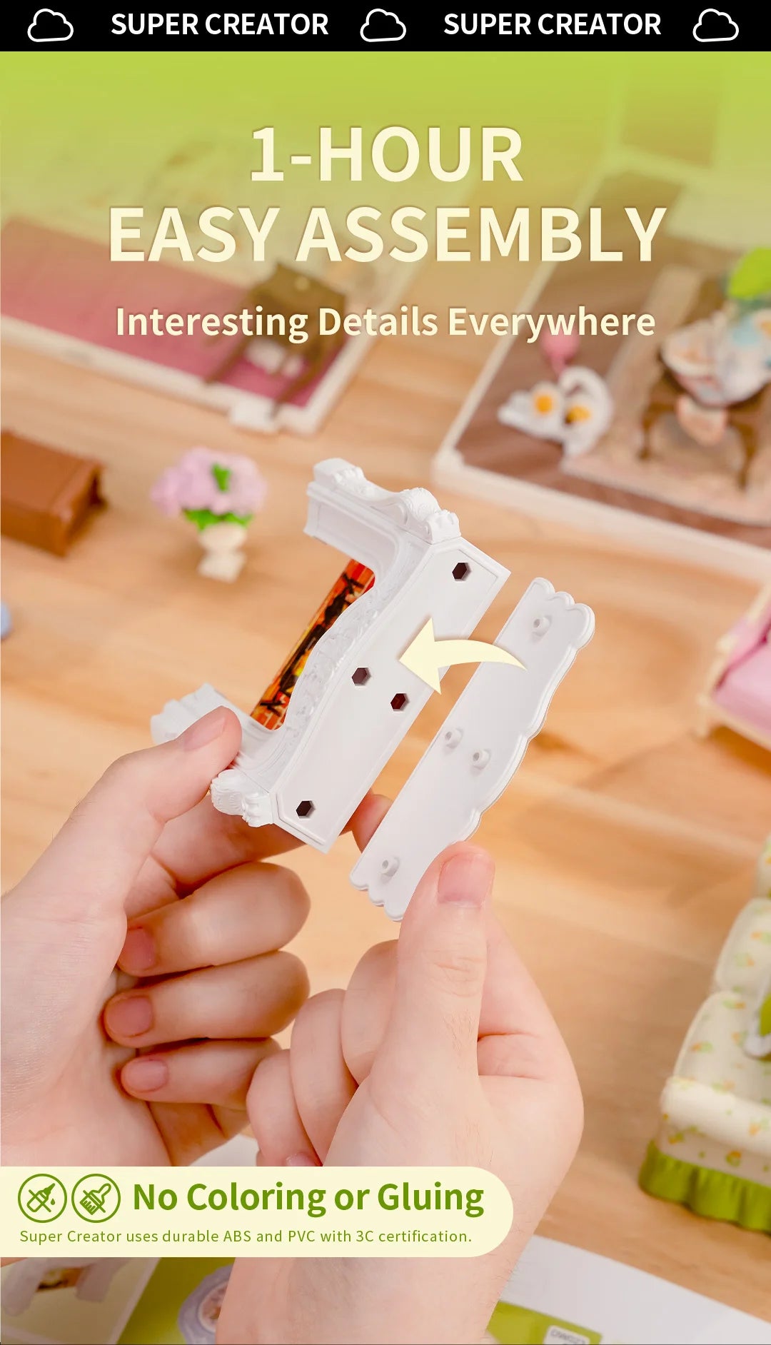 DIY Miniatuurhuis Kit – Creatief Knutselpakket voor Volwassenen en Kinderen – Sfeervol Kerst- en Verjaardagscadeau