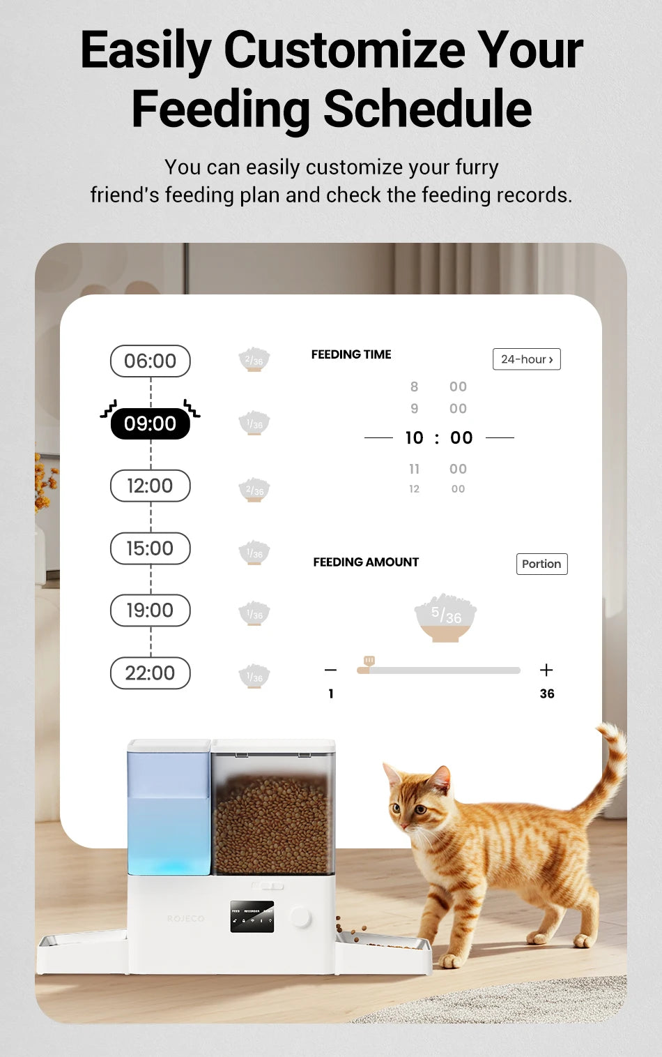 Automatische Voerbak met Waterfontein en WIFI App – 8,5L Slimme Voerdispenser voor Katten en Honden – Programmeerbaar & Op Afstand Bedienbaar